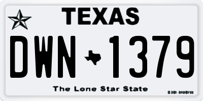 TX license plate DWN1379