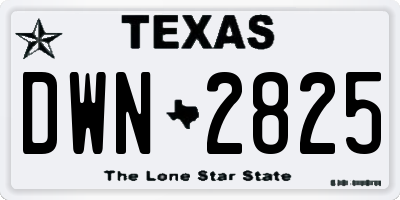 TX license plate DWN2825