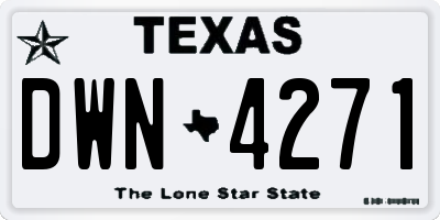 TX license plate DWN4271