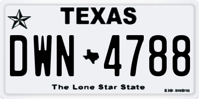 TX license plate DWN4788