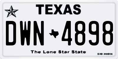 TX license plate DWN4898