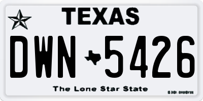 TX license plate DWN5426