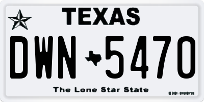 TX license plate DWN5470