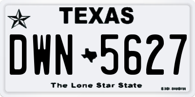 TX license plate DWN5627