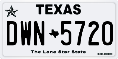 TX license plate DWN5720