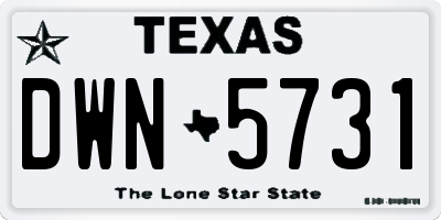 TX license plate DWN5731