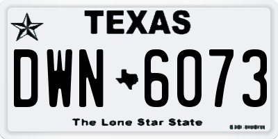 TX license plate DWN6073