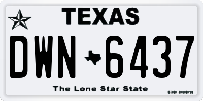 TX license plate DWN6437
