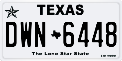 TX license plate DWN6448