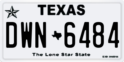 TX license plate DWN6484