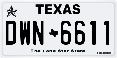 TX license plate DWN6611