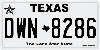 TX license plate DWN8286