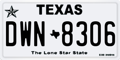 TX license plate DWN8306