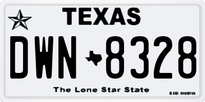 TX license plate DWN8328