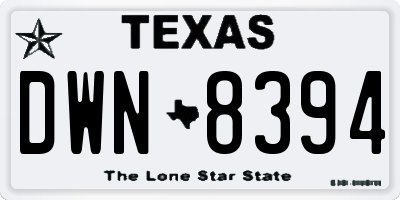 TX license plate DWN8394