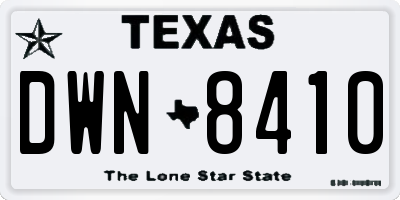 TX license plate DWN8410