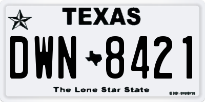TX license plate DWN8421