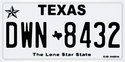 TX license plate DWN8432