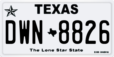 TX license plate DWN8826