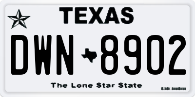 TX license plate DWN8902