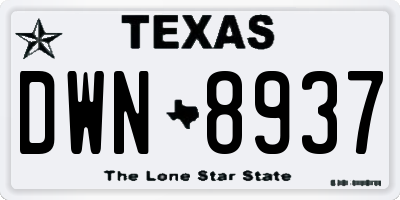 TX license plate DWN8937