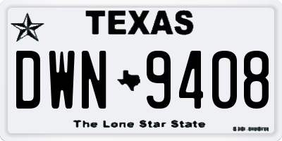 TX license plate DWN9408