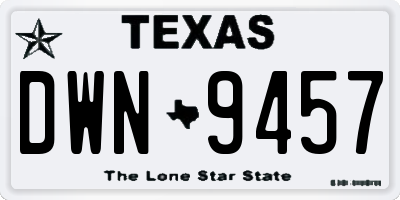 TX license plate DWN9457