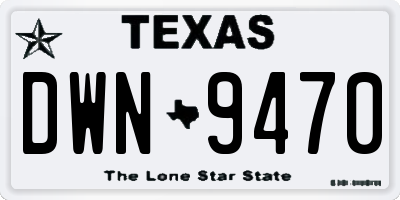 TX license plate DWN9470