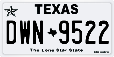 TX license plate DWN9522