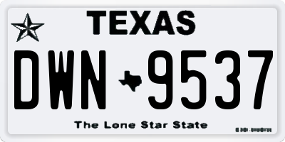 TX license plate DWN9537