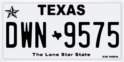 TX license plate DWN9575