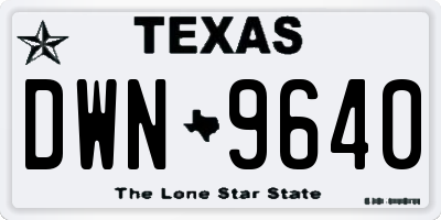 TX license plate DWN9640