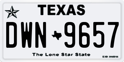 TX license plate DWN9657