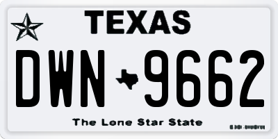TX license plate DWN9662