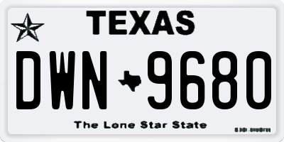 TX license plate DWN9680