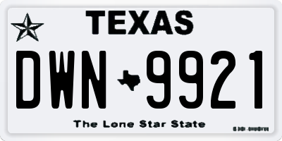 TX license plate DWN9921