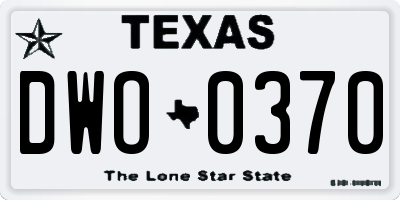 TX license plate DWO0370