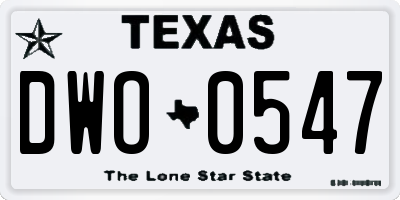 TX license plate DWO0547