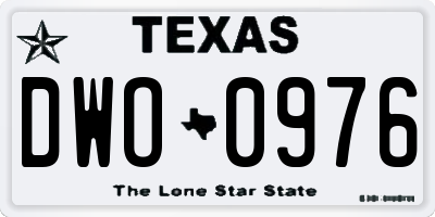 TX license plate DWO0976