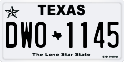 TX license plate DWO1145