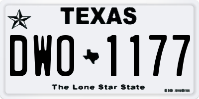 TX license plate DWO1177