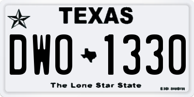 TX license plate DWO1330