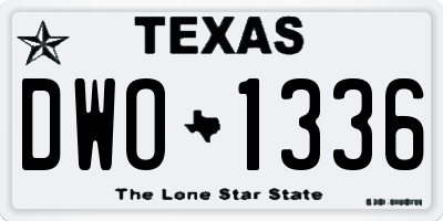 TX license plate DWO1336