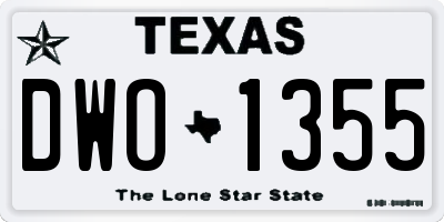 TX license plate DWO1355