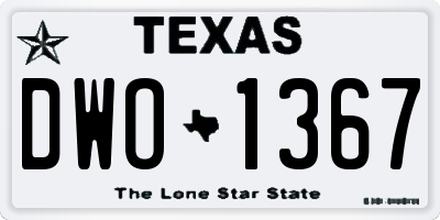 TX license plate DWO1367