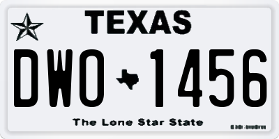 TX license plate DWO1456