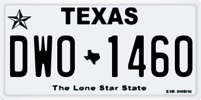TX license plate DWO1460