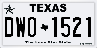 TX license plate DWO1521
