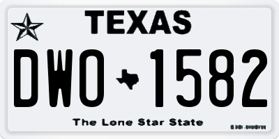 TX license plate DWO1582