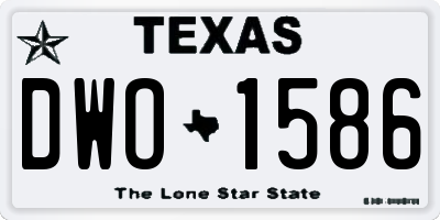TX license plate DWO1586